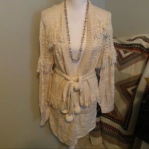 Figue Fringe Alpaca Cardigan Sweater  SAMPLE 2022